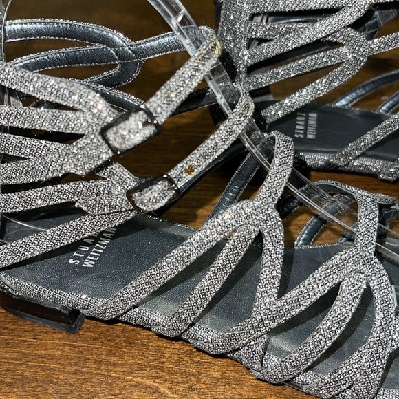 New, Stuart Weitzman Athens Metallic Gladiator Sandal - Picture 6 of 15
